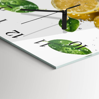 Glass wall clock square Citrus
