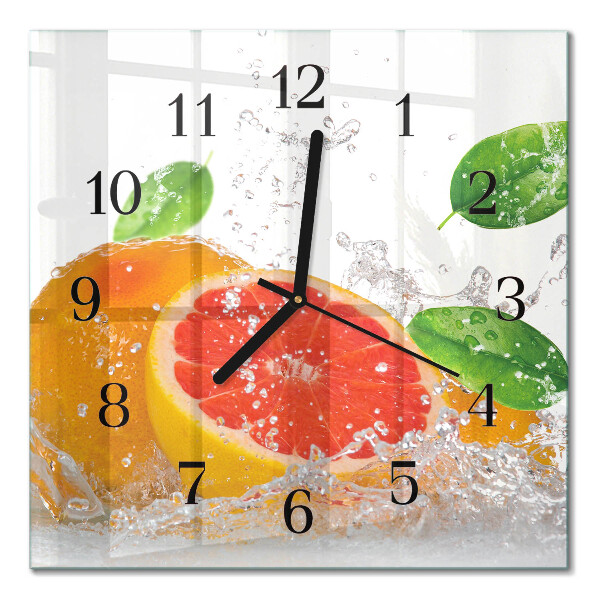 Square kitchen clock Grapefruit