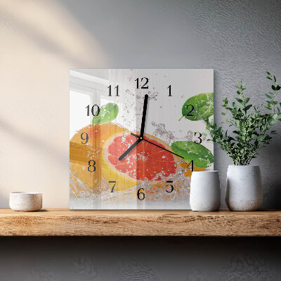 Square kitchen clock Grapefruit
