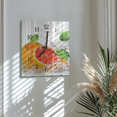 Square kitchen clock Grapefruit