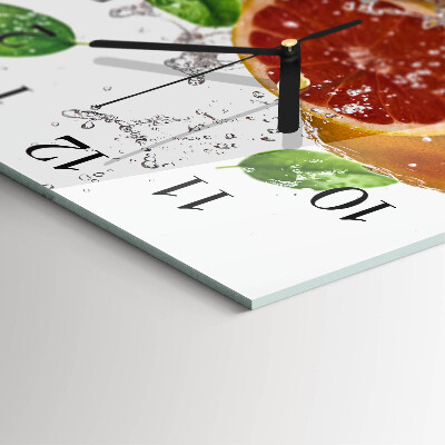 Square kitchen clock Grapefruit