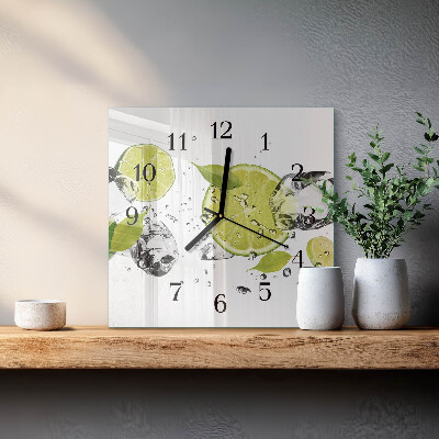 Glass clock square Calcium carbonate