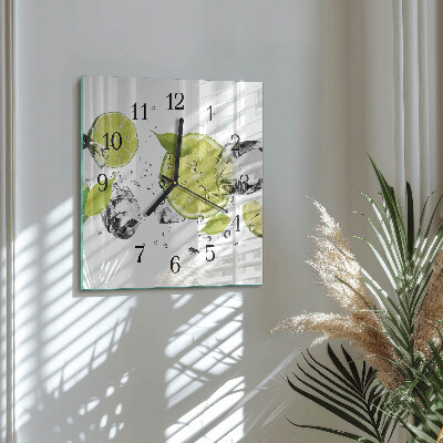 Glass clock square Calcium carbonate