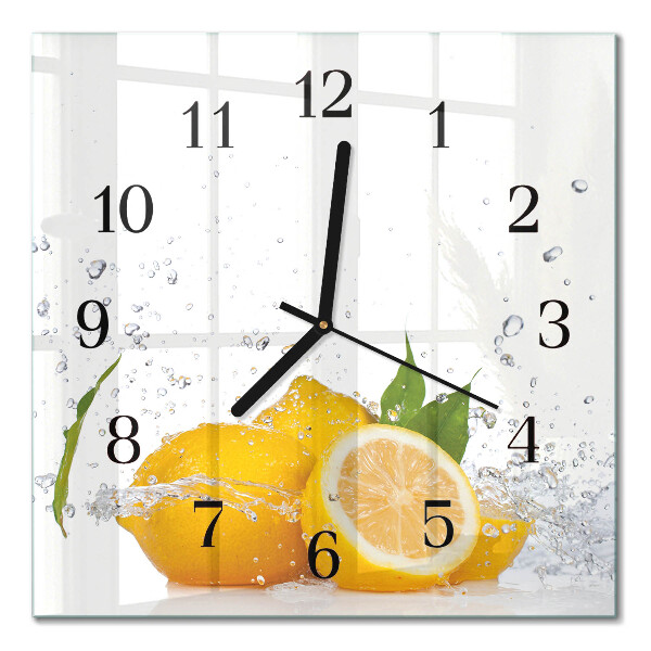 Square kitchen clock Lemons