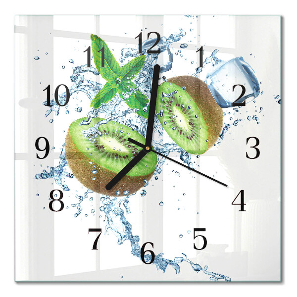 Glass wall clock square Brick wall