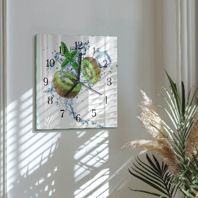 Glass wall clock square Brick wall