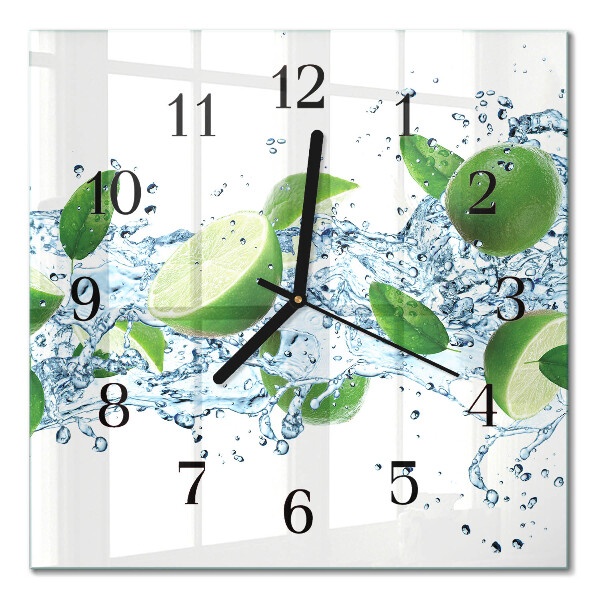 Glass clock square Limes