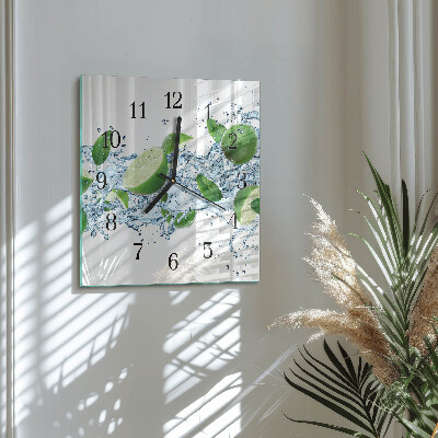 Glass clock square Limes