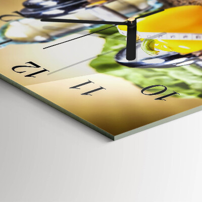 Glass wall clock square Pepper