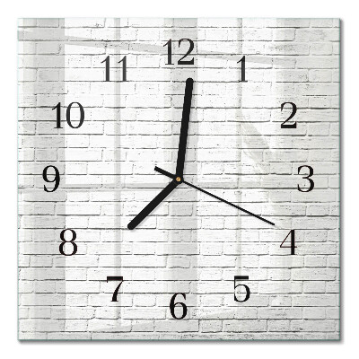 Square kitchen clock Brick wall