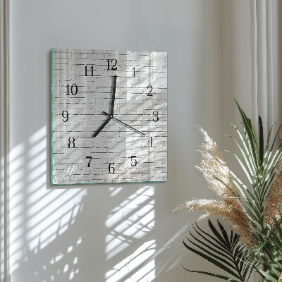 Square kitchen clock Brick wall