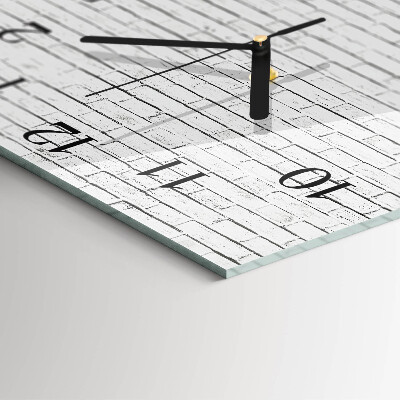 Square kitchen clock Brick wall