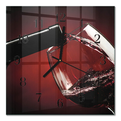 Glass clock square A glass of wine