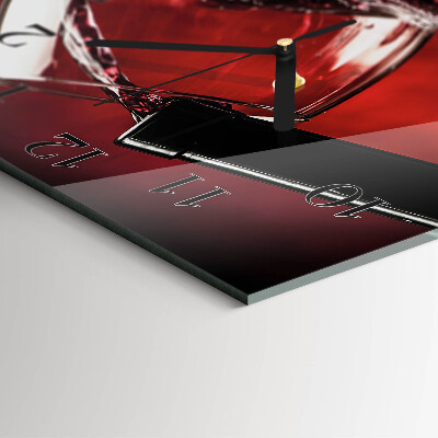 Glass clock square A glass of wine