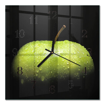 Glass clock square Apple