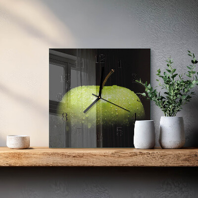 Glass clock square Apple
