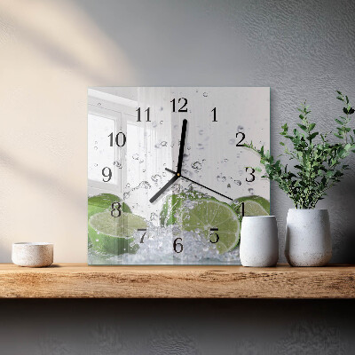 Glass clock square Calcium carbonate