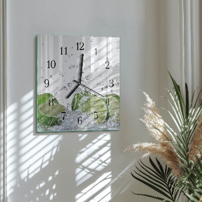 Glass clock square Calcium carbonate