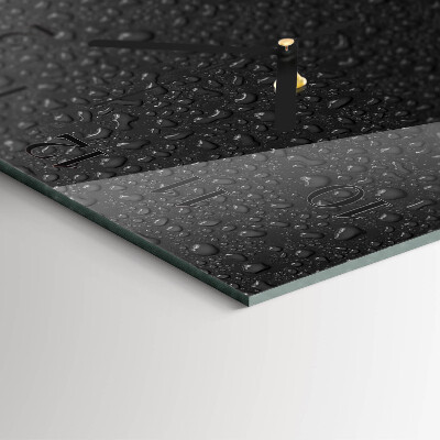 Square kitchen clock Drops of water