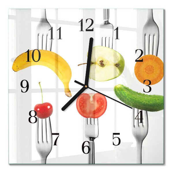 Square kitchen clock Fruit