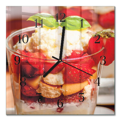 Glass wall clock square Fruit