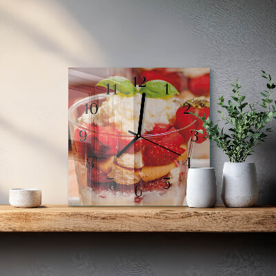 Glass wall clock square Fruit