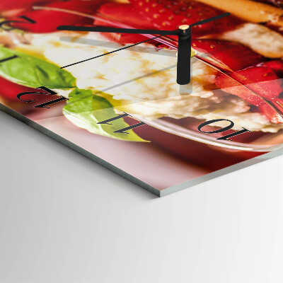 Glass wall clock square Fruit