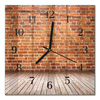 Square wall clock Brick wall