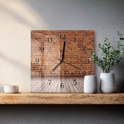 Square wall clock Brick wall