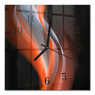 Glass clock square Waves of light