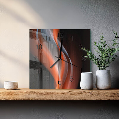 Glass clock square Waves of light