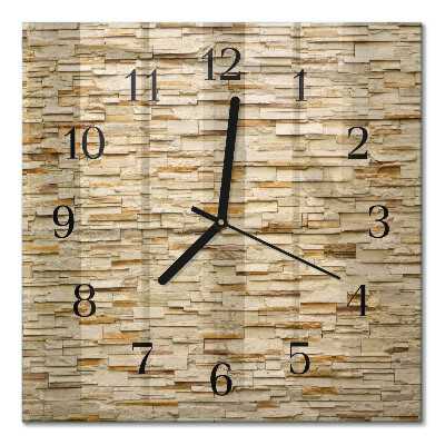 Glass clock square Decorative stone