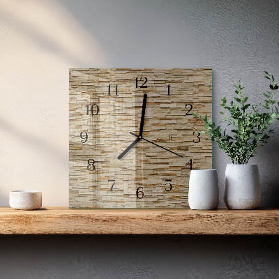 Glass clock square Decorative stone