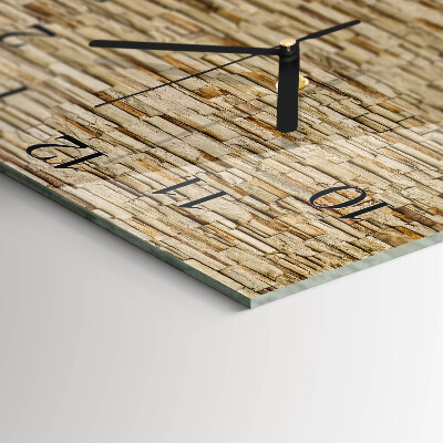 Glass clock square Decorative stone