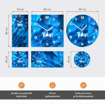 Glass wall clock round Waterfalls