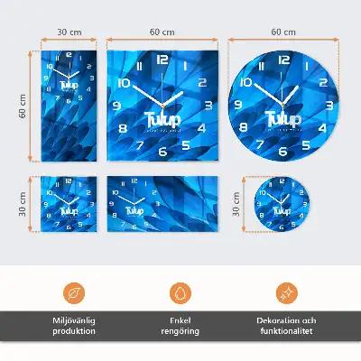 Glass wall clock round Waterfalls