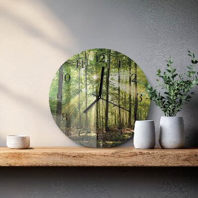 Round wall clock Forest nature