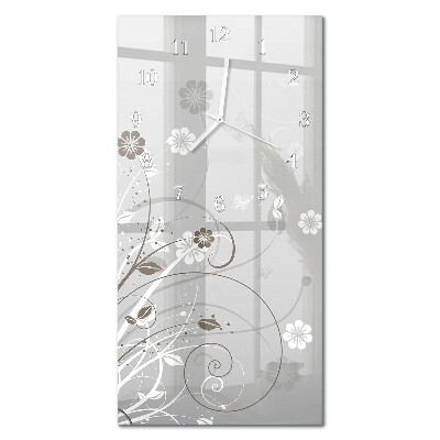 Vertical wall clock Flowers