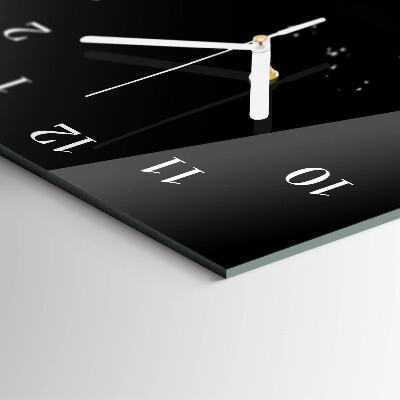 Glass clock vertical Rose