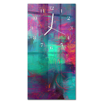 Glass clock vertical Colorful picture
