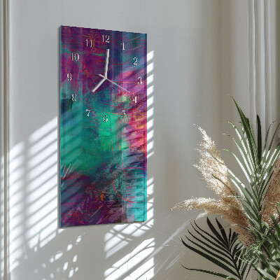 Glass clock vertical Colorful picture