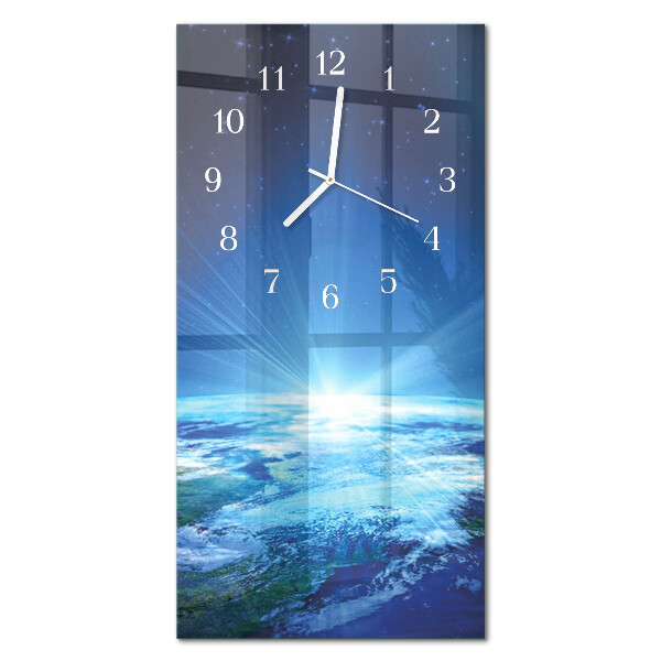 Vertical rectangular wall clock Earth's Universe