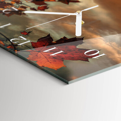 Glass wall clock vertical Winemaking nature