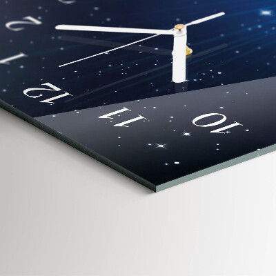 Modern vertical wall clock Earth's Universe