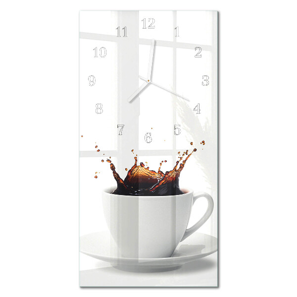 Glass clock vertical Coffee
