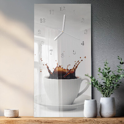 Glass clock vertical Coffee