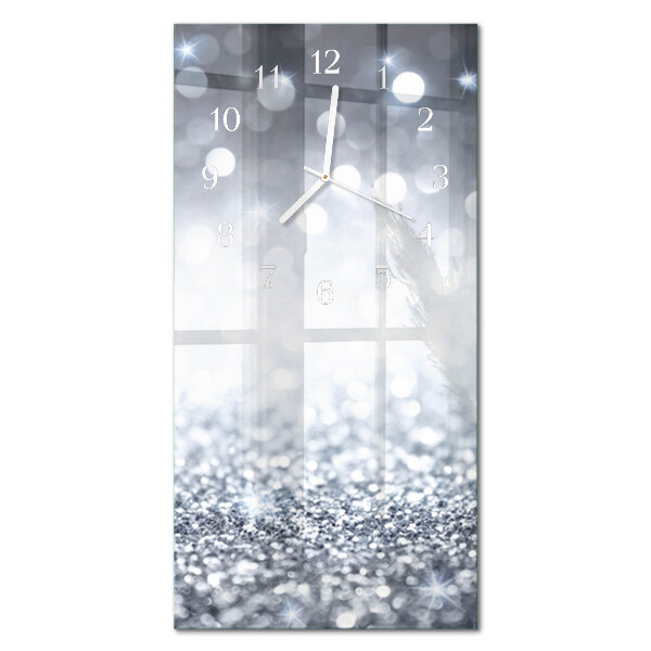 Glass wall clock vertical Brocade