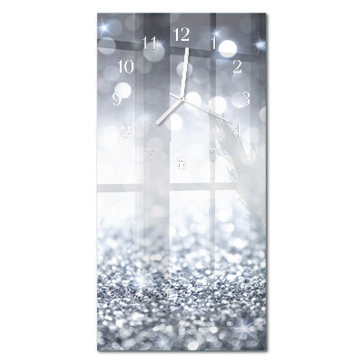 Glass wall clock vertical Brocade