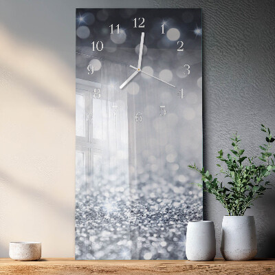 Glass wall clock vertical Brocade