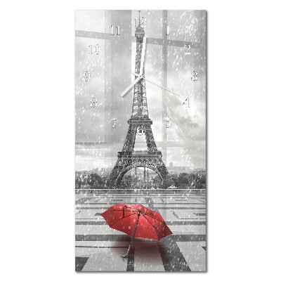 Vertical wall clock Eiffel Tower